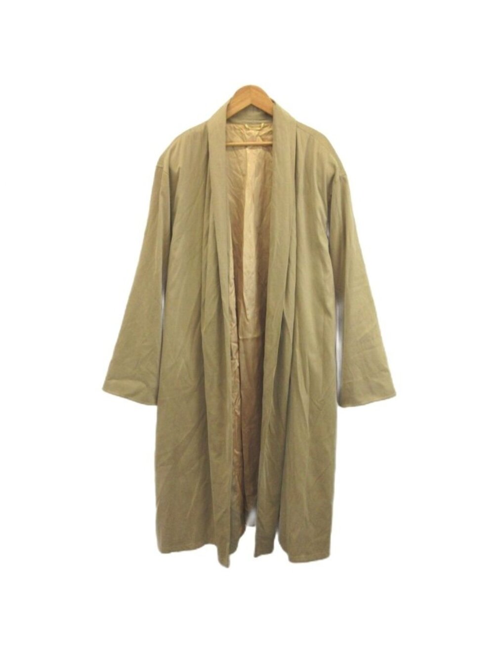 Max Mara White Tag Shawl Color Gown Coat Beige Long Sleeve 42